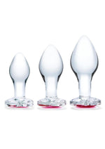 Load image into Gallery viewer, Glas Heart Jewel Glass Anal Training - Clear - 3 Piece/Set