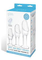 Load image into Gallery viewer, Glas Helmet Head Glass Anal Training Kit - Clear - 4in/5in/6in - 3 Piece