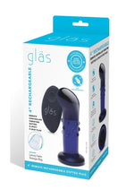 Load image into Gallery viewer, Glas Rechargeable Remote Controlled Vibrating Glass Dotted G-Spot/P-Spot Plug - Blue - 4in