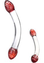 Load image into Gallery viewer, Glas Red Head Double Dildo - Red