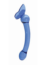 Load image into Gallery viewer, Glass Menagerie Butterfly G-Spot Dildo - Blue/Dark Blue