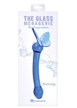 Load image into Gallery viewer, Glass Menagerie Butterfly G-Spot Dildo - Blue/Dark Blue