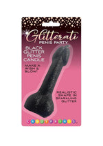 Load image into Gallery viewer, Glitterati Penis Candle - Black Glitter - Black