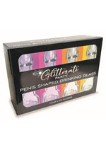 Load image into Gallery viewer, Glitterati Penis Drinking Glass - Black/Pink - 6oz - 4 Pack