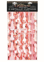 Load image into Gallery viewer, Glitterati Penis Foil Curtains - Black/Rose Gold - 2 Piece Set