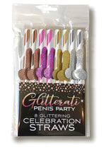 Load image into Gallery viewer, Glitterati Penis Party Straws - 8 Pack