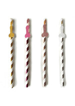 Load image into Gallery viewer, Glitterati Penis Party Tall Celebration Straws - Assorted Colors - 8 Pack