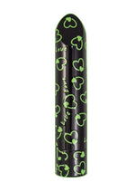 Load image into Gallery viewer, Glow Vibes Sweet Heart Rechargeable Glow In The Dark Bullet - Black/Glow In The Dark/Green