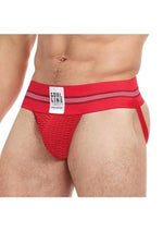 Load image into Gallery viewer, Goal Line Class Jockstrap - Red - Medium/Small