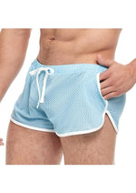 Load image into Gallery viewer, Goal Line Side Split Mesh Booty Shorts - Blue - Large/XLarge