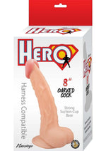 Load image into Gallery viewer, Hero Curved Cock Realistic Dildo with Suction Cup - Vanilla - 8in