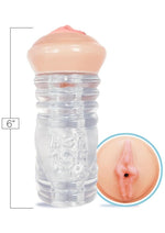 Load image into Gallery viewer, Hey 19!, Clearstroke Dual End Pussy Leah Gotti - Clear/Vanilla