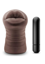 Load image into Gallery viewer, Hot Chocolate Renee Vibrating Masturbator with Bullet - Mouth - Chocolate