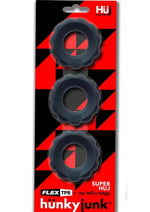 Load image into Gallery viewer, Hunkyjunk Huj Cockrings - Black/Tar Ice - 3 Pack