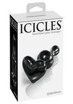 Load image into Gallery viewer, Icicles No 74 Beaded Heart Shaped Glass Anal Plug - Black