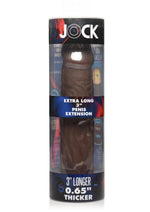 Load image into Gallery viewer, Jock Extra Long Penis Extension Sleeve - Chocolate - 3in