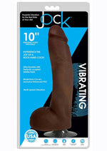 Load image into Gallery viewer, Jock Vibrating Dildo with Balls - Chocolate - 10in