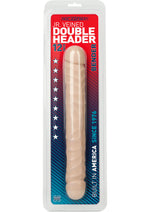 Load image into Gallery viewer, Jr. Veined Double Header Bender Dildo - Flesh/Vanilla - 12in