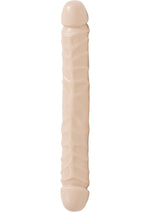 Load image into Gallery viewer, Jr. Veined Double Header Bender Dildo - Flesh/Vanilla - 12in