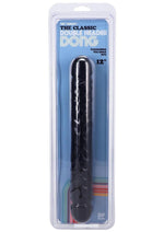 Load image into Gallery viewer, Jr. Veined Double Header Dildo - Black - 12in