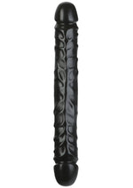 Load image into Gallery viewer, Jr. Veined Double Header Dildo - Black - 12in