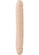 Load image into Gallery viewer, Jr. Veined Double Header Dildo - Flesh/Vanilla - 12in