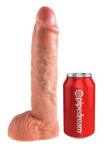 Load image into Gallery viewer, King Cock Hollow Strap-On Suspender System with Dildo - Black/Vanilla - 10in