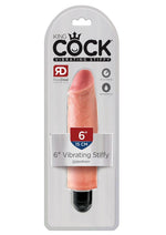 Load image into Gallery viewer, King Cock Vibrating Stiffy Dildo - Flesh/Vanilla - 6in
