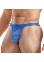 Load image into Gallery viewer, Lace King Lace G-String - Black/Blue - Large/XLarge