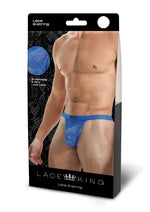 Load image into Gallery viewer, Lace King Lace G-String - Blue - Medium/Small