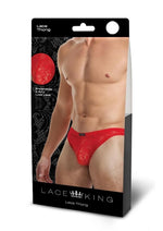 Load image into Gallery viewer, Lace King Lace Thong - Medlum - Red - Large/Medium