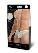 Load image into Gallery viewer, Lace King Lace Thong - White - Medium/Small