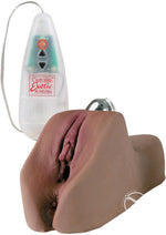 Load image into Gallery viewer, Lacey's Afro-Centric Vibrating Masturbator with Bullet and Remote Control - Pussy and Ass - Chocolate