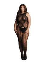 Load image into Gallery viewer, Le Desir Crotchless Leopard Bodystocking - Animal Print/Black - Queen