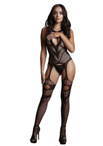 Load image into Gallery viewer, Le Desire Suspender Bodystocking - Black - One Size