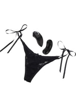 Load image into Gallery viewer, Little Black Thong Panty Vibe Massager with Remote Control - Black