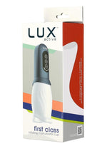Load image into Gallery viewer, Lux Active First Class Rechargeable Rotating Masturbator - Blue/Navy/White