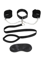 Load image into Gallery viewer, Lux Fetish Collar, Cuffs and Leash Set with Removable Cuffs and Leash - Black