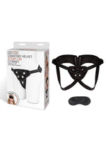 Load image into Gallery viewer, Lux Fetish Diamond Velvet Strap-On Corset Adjustable