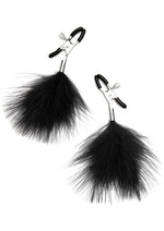 Load image into Gallery viewer, Lux Fetish Feather Nipple Clamps - Black
