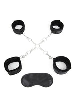 Load image into Gallery viewer, Lux Fetish Hog Tie with 4 Universal Soft Restraint Cuffs - Black