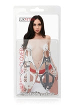 Load image into Gallery viewer, Lux Fetish Japanese Clover Steel Nipple Clamps Adjustable - Metal