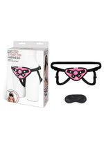 Load image into Gallery viewer, Lux Fetish Pink Velvet Strap-On Harness Adjustable