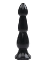 Load image into Gallery viewer, Lux Fetish Ribbed Butt Plug - Black - 9in