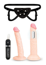 Load image into Gallery viewer, Lux Fetish Strap-On Pegging Set with Remote Control - Vanilla - 3 Piece Set