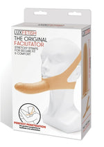 Load image into Gallery viewer, Lux Fetish The Original Facilitator Face Strap-On with Dildo - Cream/Vanilla