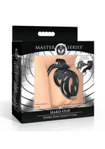 Load image into Gallery viewer, Master Series Hard Stop Double Ring Chastity Cage - Black