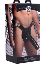 Load image into Gallery viewer, Master Series Infiltrator Hollow Strap-On + 10in Dildo - Black