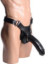 Load image into Gallery viewer, Master Series Infiltrator II Hollow Strap-On + 9in Dildo - Black