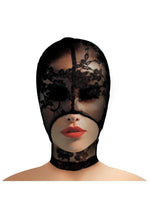 Load image into Gallery viewer, Master Series Lace Seduction Lace Bondage Hood - Black - One Size